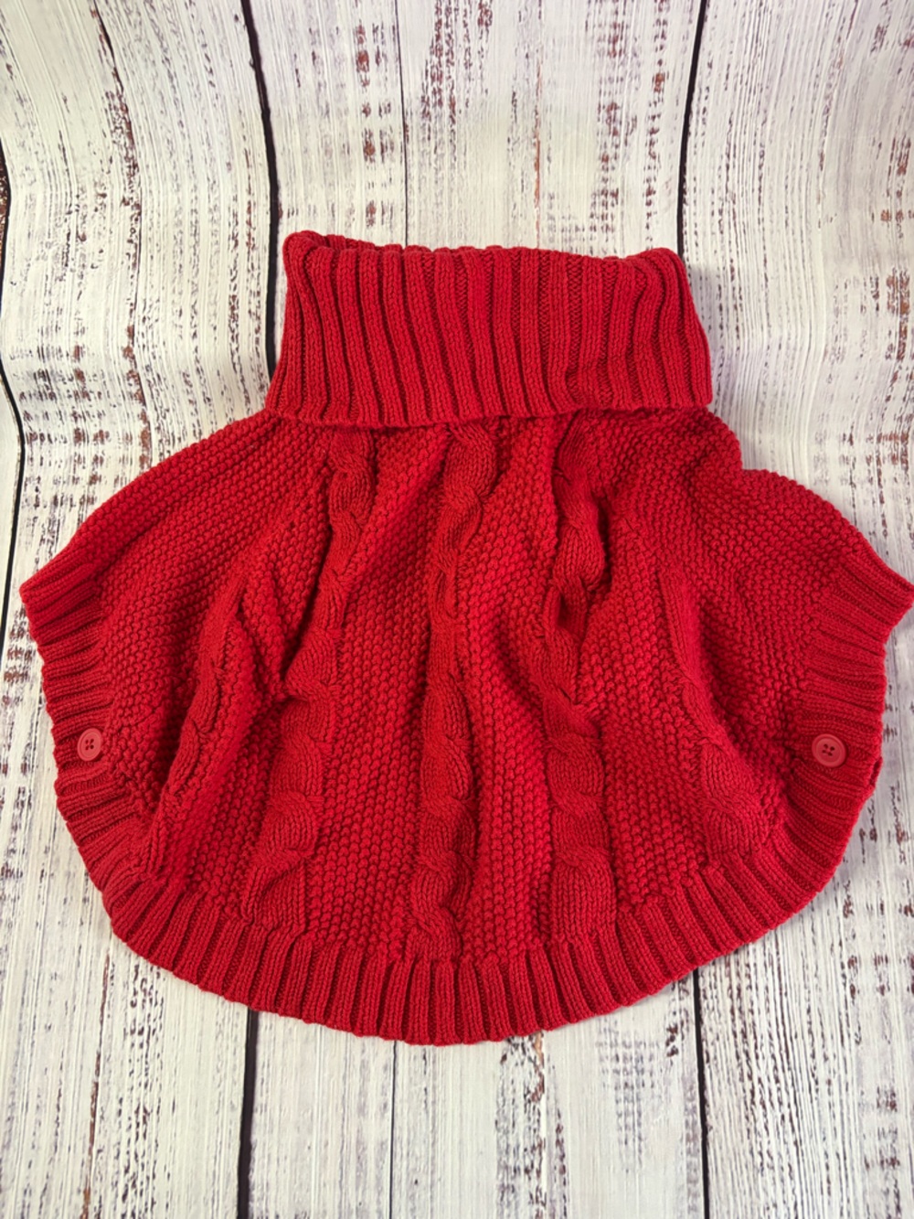 Carter's Bright Red Knit Poncho with Turtleneck